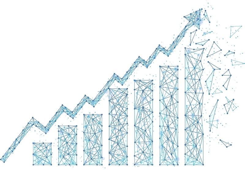 bar chart with upward momentum