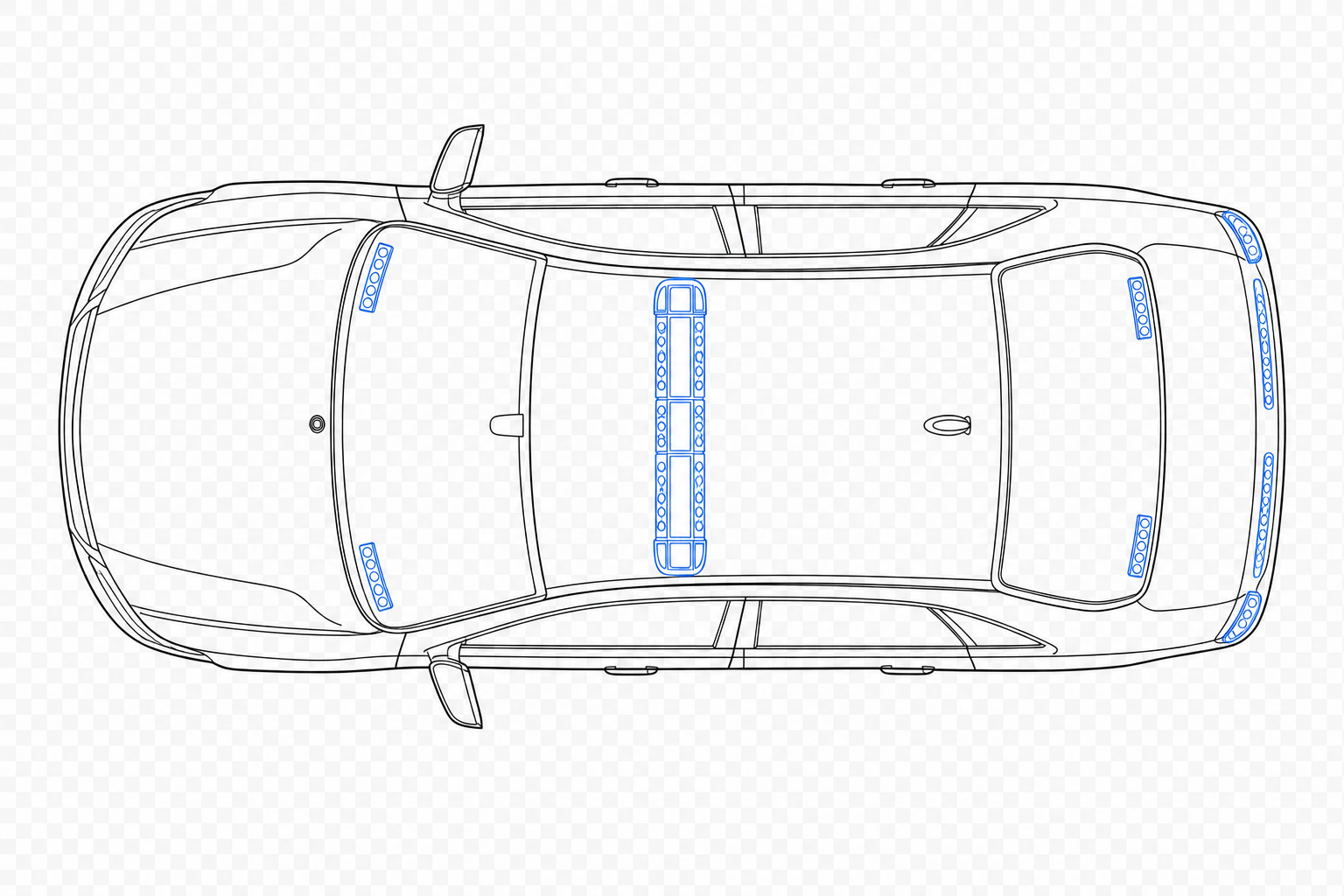 Police Car Lighting Layout Cad Drawing