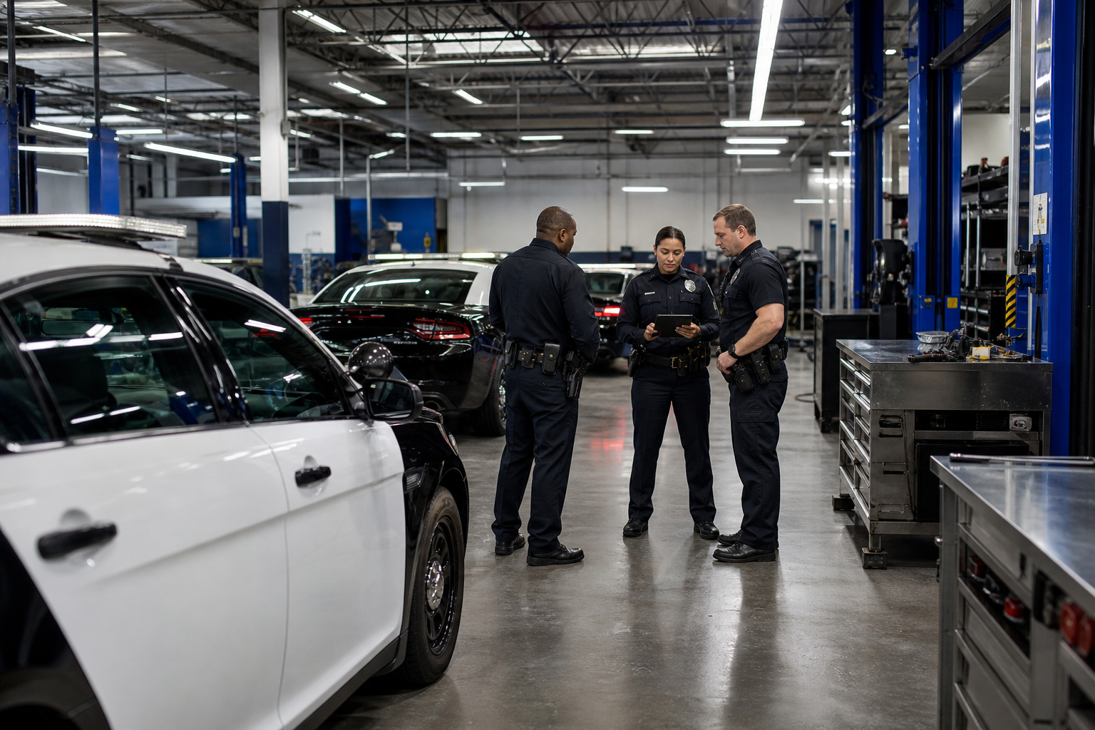 Police Fleet in Garage